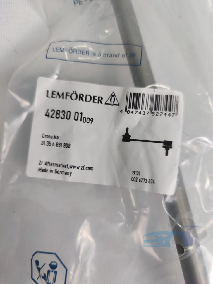 Стойка стабилизатора передняя правая LEMFORDER 4283001 BMW (31356881808)