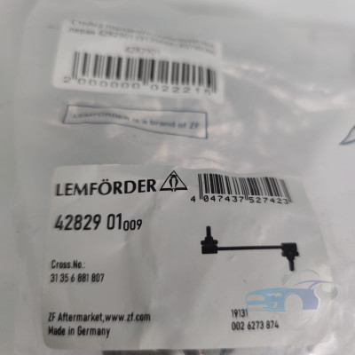 Стойка переднего стабилизатора левая LEMFORDER 4282901 BMW (31356881807)